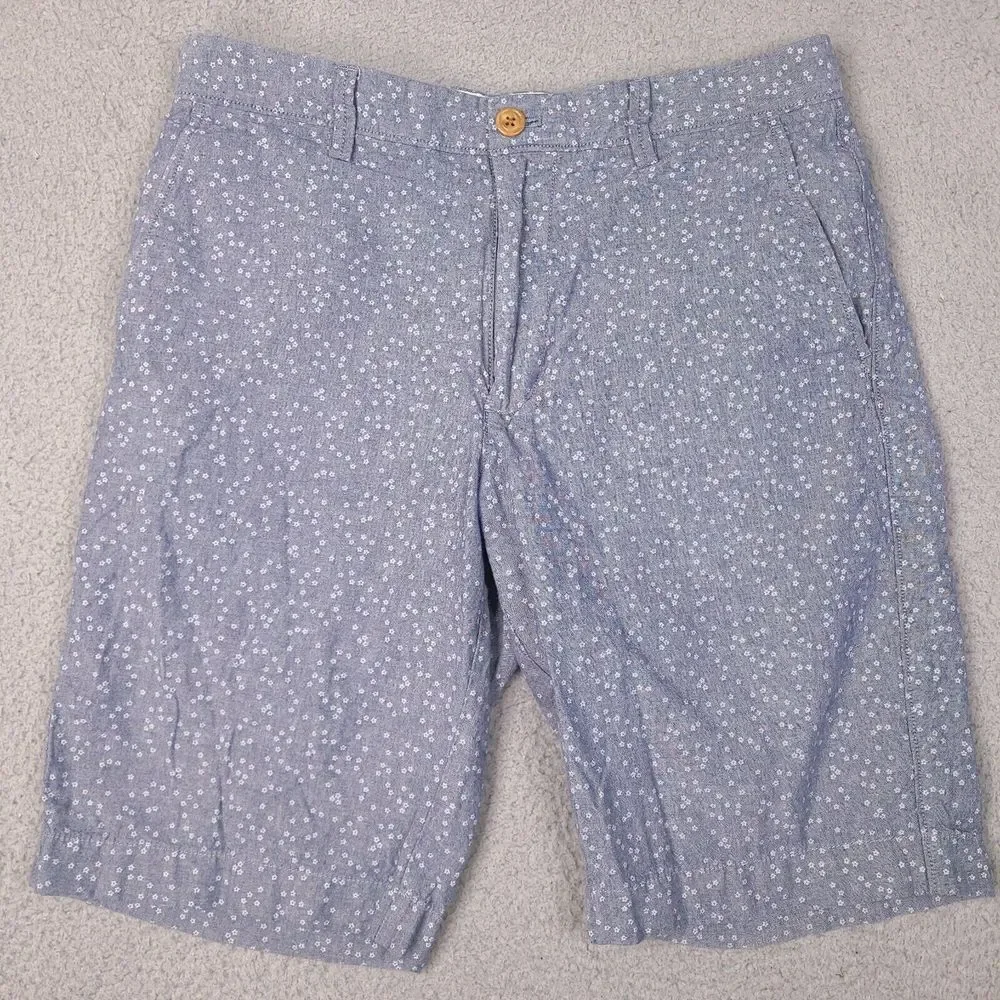 J. Crew Shorts Mens 32 Blue Floral Rivington Chino Preppy‎ Cotton Style E7955